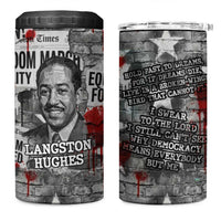 Langston Hughes 4 in 1 Can Cooler Tumbler Urban Brick Wall Design with Protest Art and Poetry Powerful Quotes - Wonder Print Shop