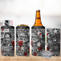 Langston Hughes 4 in 1 Can Cooler Tumbler Urban Brick Wall Design with Protest Art and Poetry Powerful Quotes - Wonder Print Shop