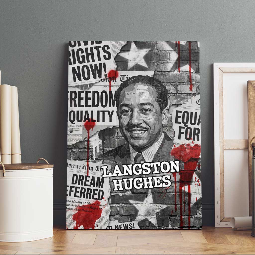 Langston Hughes Canvas Wall Art Urban Brick Wall Design with Protest Art and Poetry Powerful Quotes - Wonder Print Shop