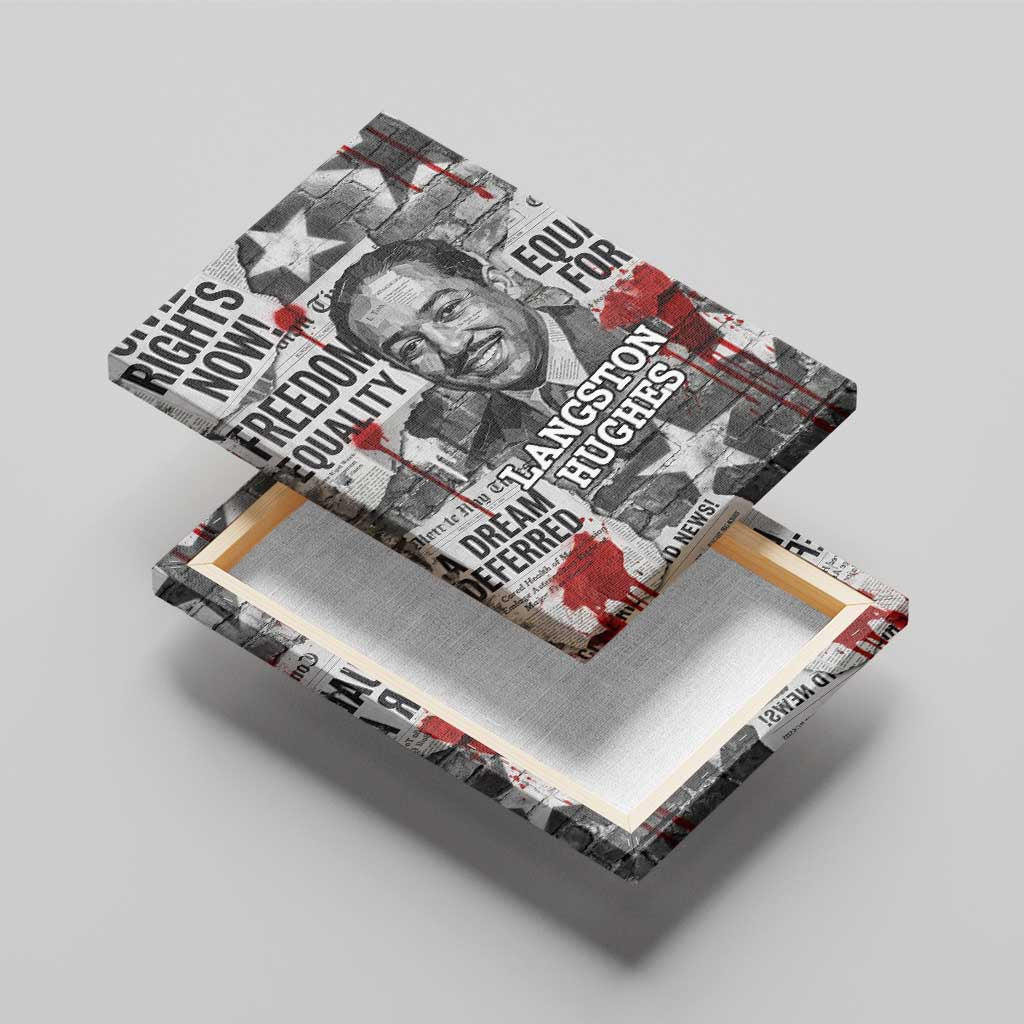 Langston Hughes Canvas Wall Art Urban Brick Wall Design with Protest Art and Poetry Powerful Quotes - Wonder Print Shop