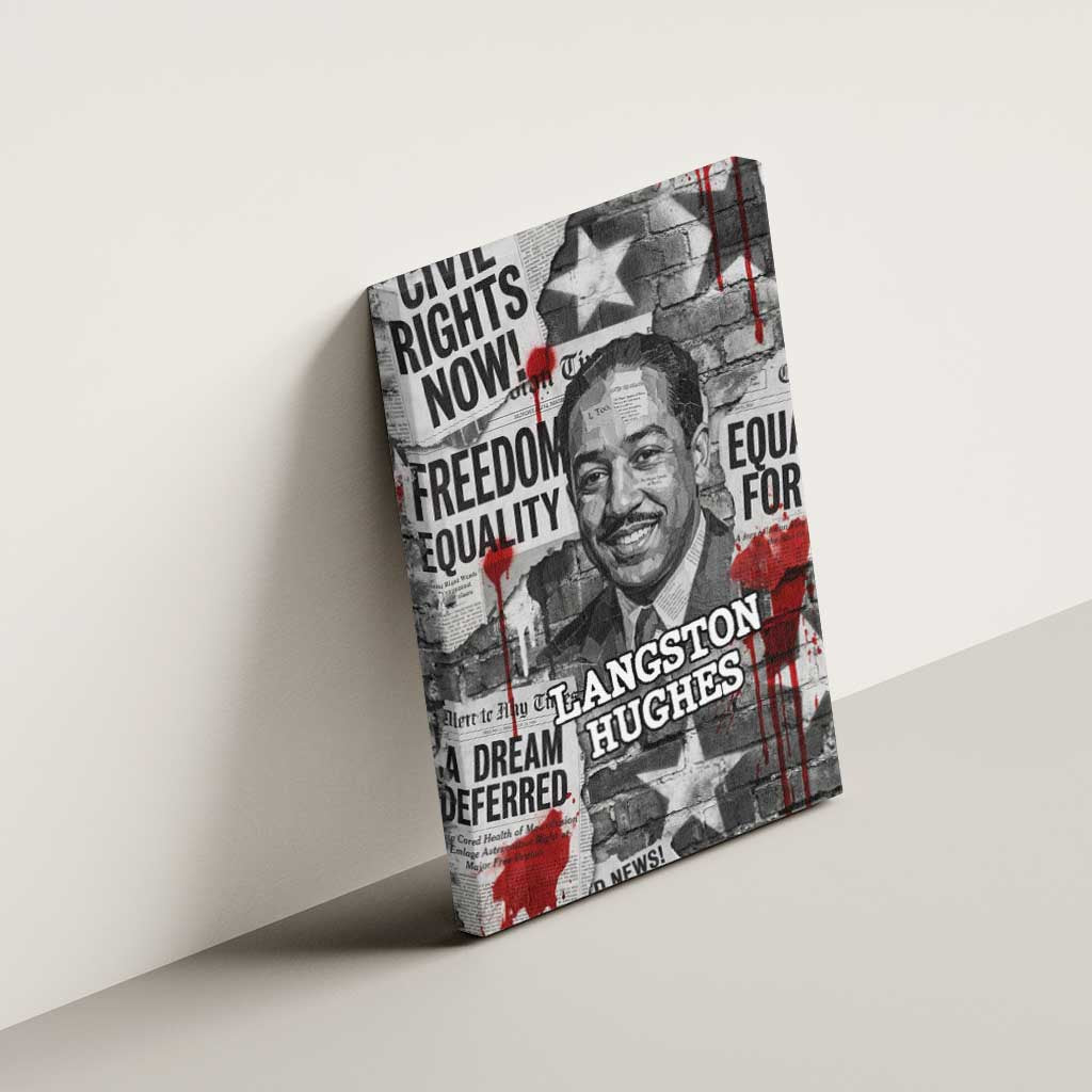 Langston Hughes Canvas Wall Art Urban Brick Wall Design with Protest Art and Poetry Powerful Quotes - Wonder Print Shop