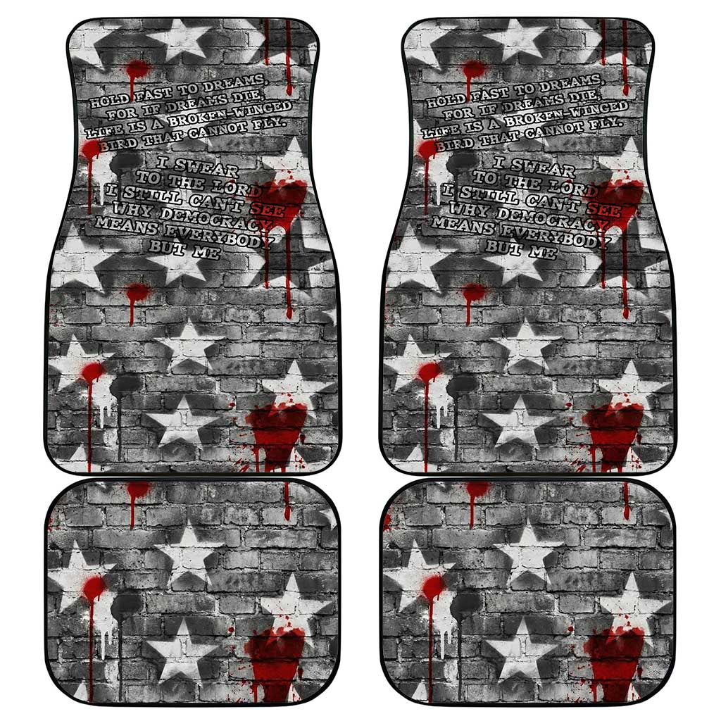 Langston Hughes Car Mats Urban Brick Wall Design with Protest Art and Poetry Powerful Quotes - Wonder Print Shop