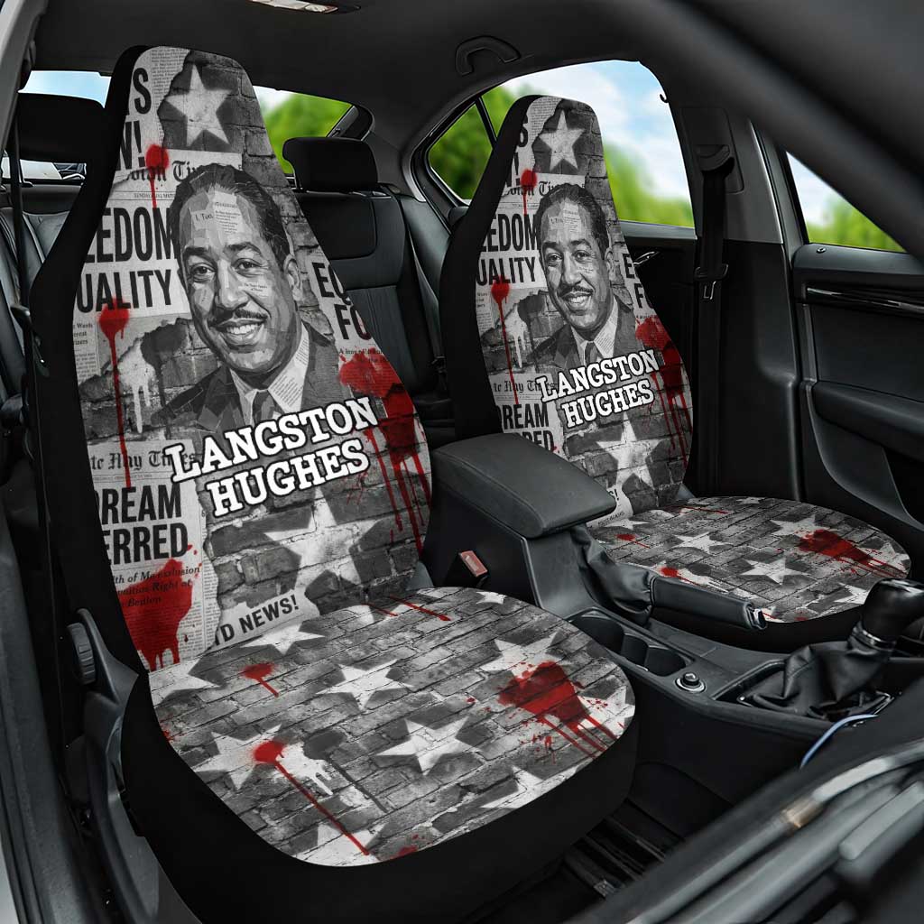 Langston Hughes Car Seat Cover Urban Brick Wall Design with Protest Art and Poetry Powerful Quotes - Wonder Print Shop