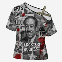 Langston Hughes Cross Shoulder Shirt Urban Brick Wall Design with Protest Art and Poetry Powerful Quotes - Wonder Print Shop