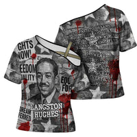 Langston Hughes Cross Shoulder Shirt Urban Brick Wall Design with Protest Art and Poetry Powerful Quotes - Wonder Print Shop