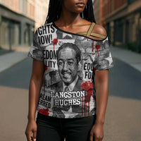 Langston Hughes Cross Shoulder Shirt Urban Brick Wall Design with Protest Art and Poetry Powerful Quotes - Wonder Print Shop