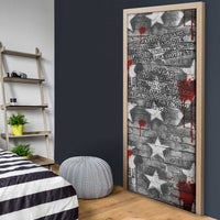 Langston Hughes Door Cover Urban Brick Wall Design with Protest Art and Poetry Powerful Quotes - Wonder Print Shop