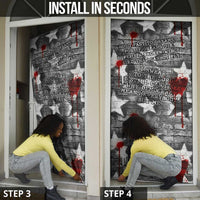 Langston Hughes Door Cover Urban Brick Wall Design with Protest Art and Poetry Powerful Quotes - Wonder Print Shop