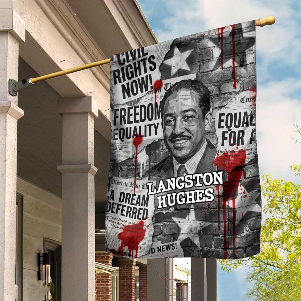 Langston Hughes Garden Flag Urban Brick Wall Design with Protest Art and Poetry Powerful Quotes - Wonder Print Shop