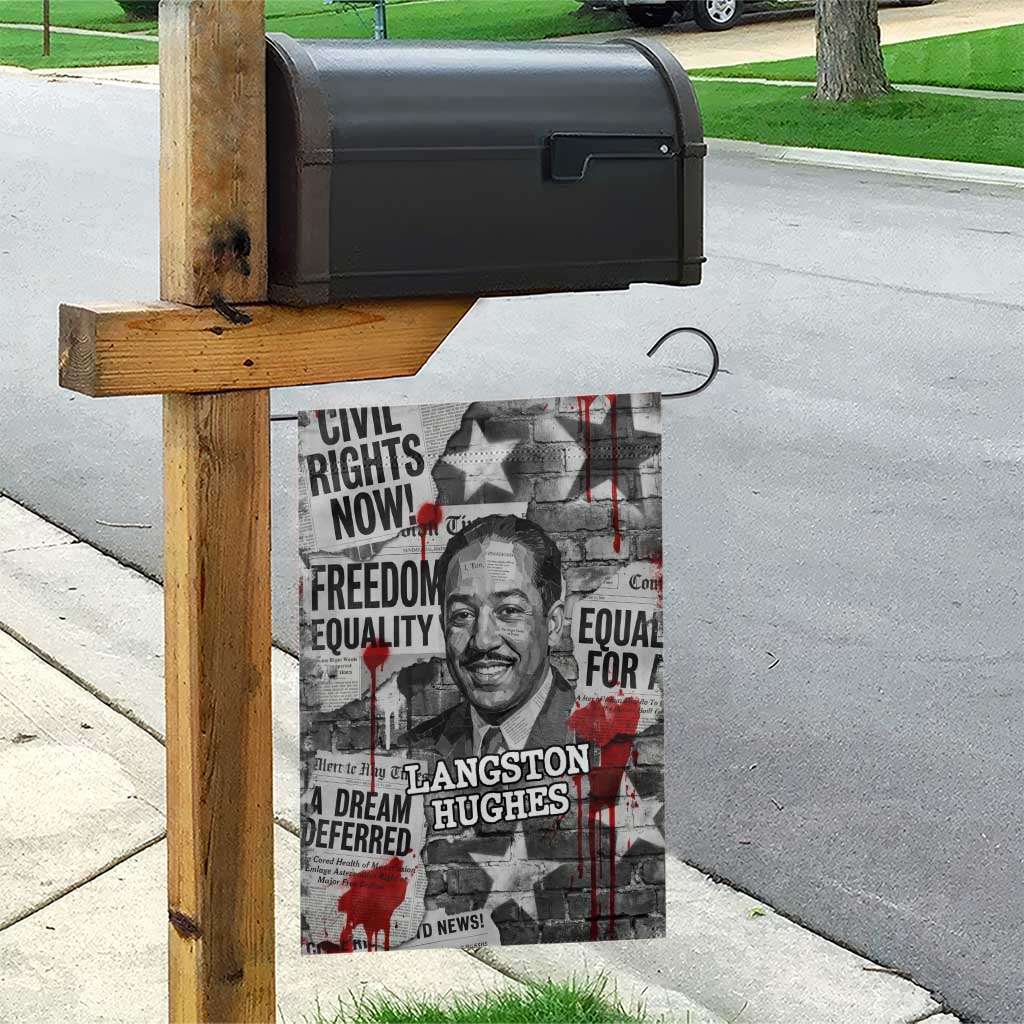 Langston Hughes Garden Flag Urban Brick Wall Design with Protest Art and Poetry Powerful Quotes - Wonder Print Shop
