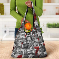 Langston Hughes Grocery Bag Urban Brick Wall Design with Protest Art and Poetry Powerful Quotes - Wonder Print Shop