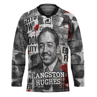 Langston Hughes Hockey Jersey Urban Brick Wall Design with Protest Art and Poetry Powerful Quotes - Wonder Print Shop