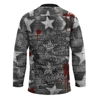 Langston Hughes Hockey Jersey Urban Brick Wall Design with Protest Art and Poetry Powerful Quotes - Wonder Print Shop