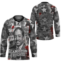 Langston Hughes Hockey Jersey Urban Brick Wall Design with Protest Art and Poetry Powerful Quotes - Wonder Print Shop