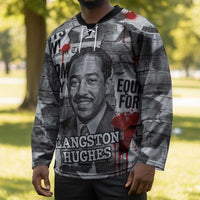 Langston Hughes Hockey Jersey Urban Brick Wall Design with Protest Art and Poetry Powerful Quotes - Wonder Print Shop