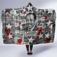 Langston Hughes Hooded Blanket Urban Brick Wall Design with Protest Art and Poetry Powerful Quotes - Wonder Print Shop