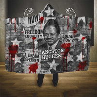 Langston Hughes Hooded Blanket Urban Brick Wall Design with Protest Art and Poetry Powerful Quotes - Wonder Print Shop