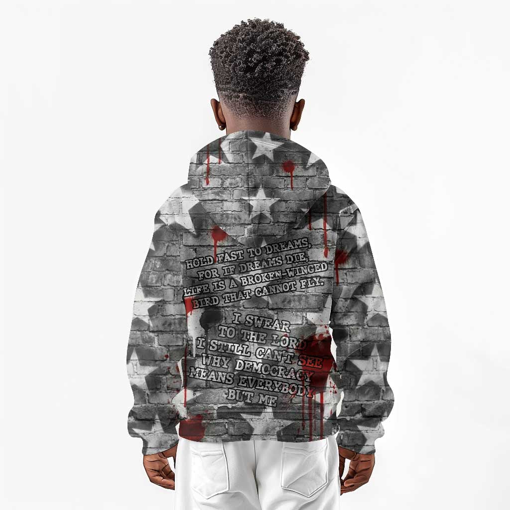 Langston Hughes Kid Hoodie Urban Brick Wall Design with Protest Art and Poetry Powerful Quotes - Wonder Print Shop