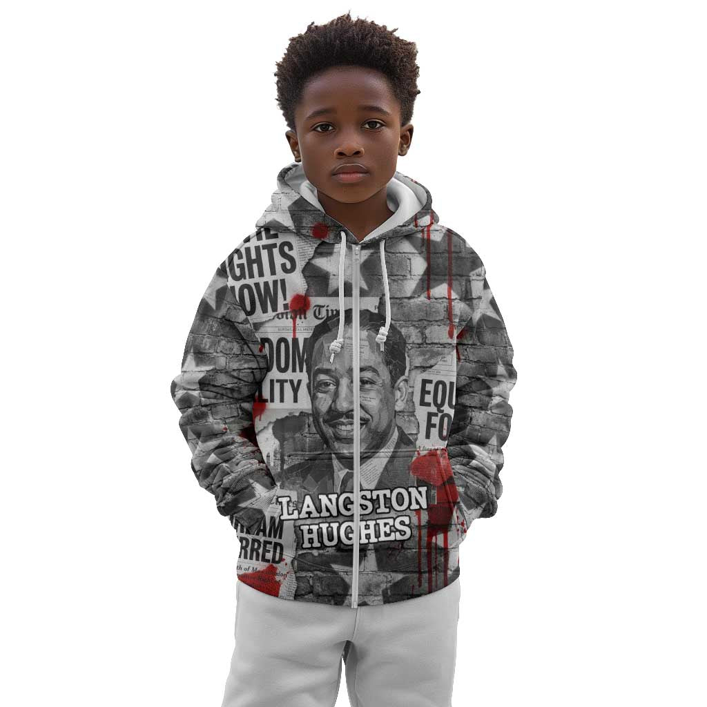 Langston Hughes Kid Hoodie Urban Brick Wall Design with Protest Art and Poetry Powerful Quotes - Wonder Print Shop