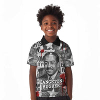 Langston Hughes Kid Polo Shirt Urban Brick Wall Design with Protest Art and Poetry Powerful Quotes - Wonder Print Shop