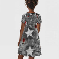 Langston Hughes Kid Short Sleeve Dress Urban Brick Wall Design with Protest Art and Poetry Powerful Quotes - Wonder Print Shop