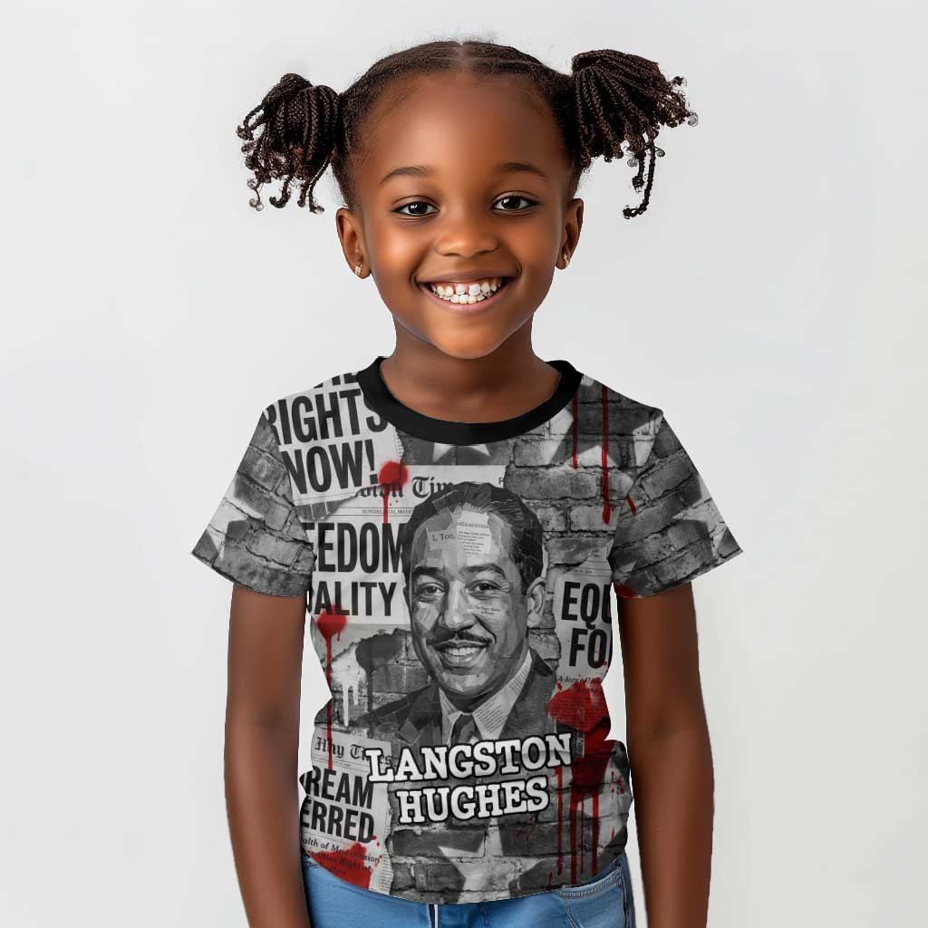 Langston Hughes Kid T shirt Urban Brick Wall Design with Protest Art and Poetry Powerful Quotes - Wonder Print Shop