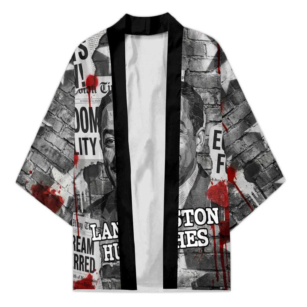 Langston Hughes Kimono Urban Brick Wall Design with Protest Art and Poetry Powerful Quotes - Wonder Print Shop