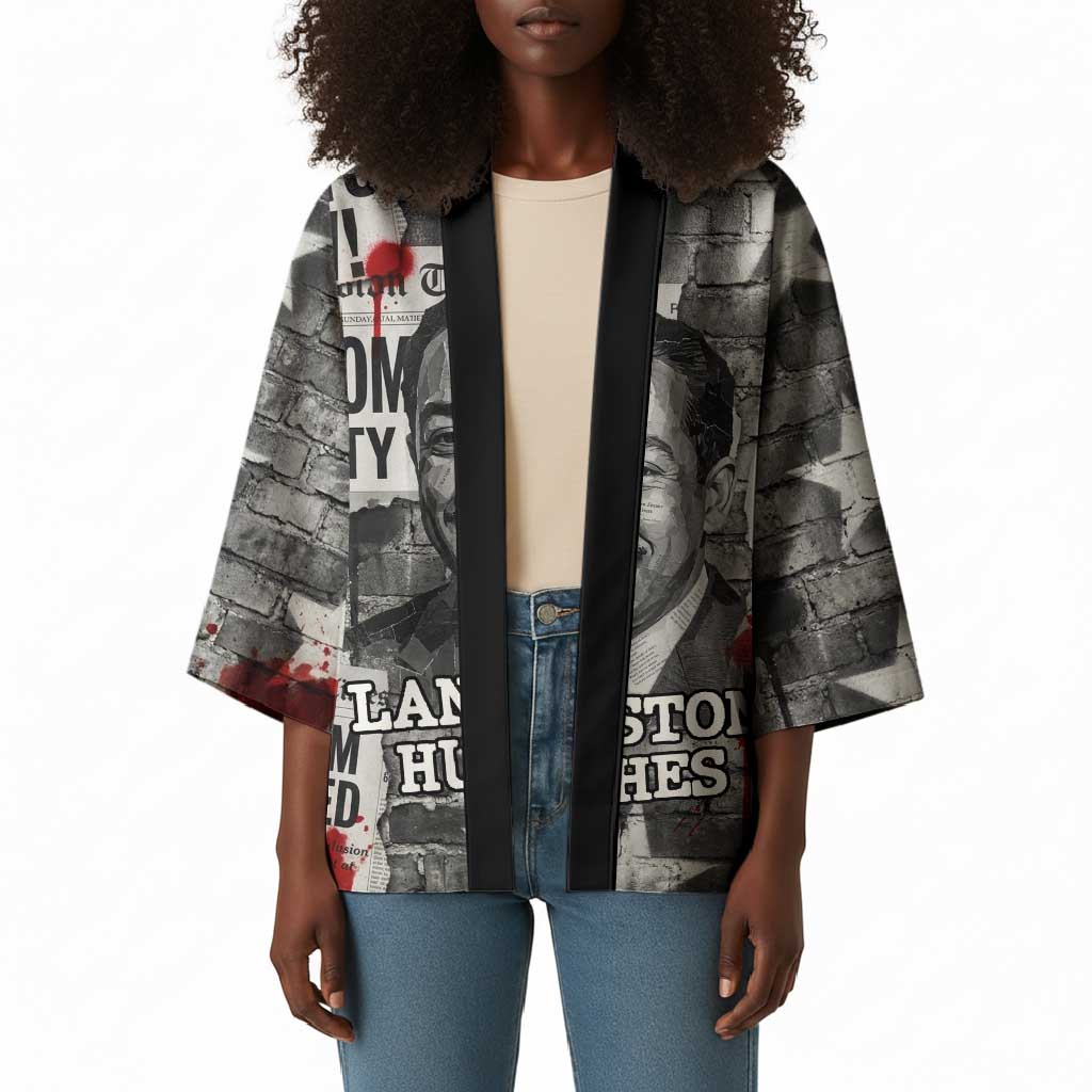 Langston Hughes Kimono Urban Brick Wall Design with Protest Art and Poetry Powerful Quotes - Wonder Print Shop