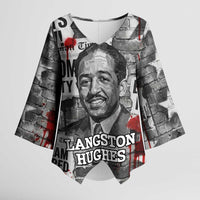 Langston Hughes Kimono Sleeve Blouse Urban Brick Wall Design with Protest Art and Poetry Powerful Quotes - Wonder Print Shop
