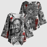 Langston Hughes Kimono Sleeve Blouse Urban Brick Wall Design with Protest Art and Poetry Powerful Quotes - Wonder Print Shop