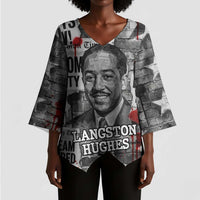 Langston Hughes Kimono Sleeve Blouse Urban Brick Wall Design with Protest Art and Poetry Powerful Quotes - Wonder Print Shop