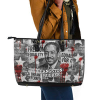 Langston Hughes Leather Tote Bag Urban Brick Wall Design with Protest Art and Poetry Powerful Quotes - Wonder Print Shop