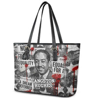 Langston Hughes Leather Tote Bag Urban Brick Wall Design with Protest Art and Poetry Powerful Quotes - Wonder Print Shop