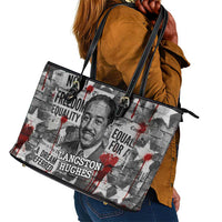 Langston Hughes Leather Tote Bag Urban Brick Wall Design with Protest Art and Poetry Powerful Quotes - Wonder Print Shop