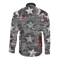 Langston Hughes Long Sleeve Button Shirt Urban Brick Wall Design with Protest Art and Poetry Powerful Quotes - Wonder Print Shop