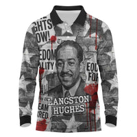 Langston Hughes Long Sleeve Polo Shirt Urban Brick Wall Design with Protest Art and Poetry Powerful Quotes - Wonder Print Shop