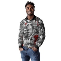 Langston Hughes Long Sleeve Polo Shirt Urban Brick Wall Design with Protest Art and Poetry Powerful Quotes - Wonder Print Shop