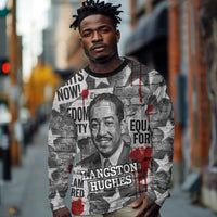Langston Hughes Long Sleeve Shirt Urban Brick Wall Design with Protest Art and Poetry Powerful Quotes - Wonder Print Shop