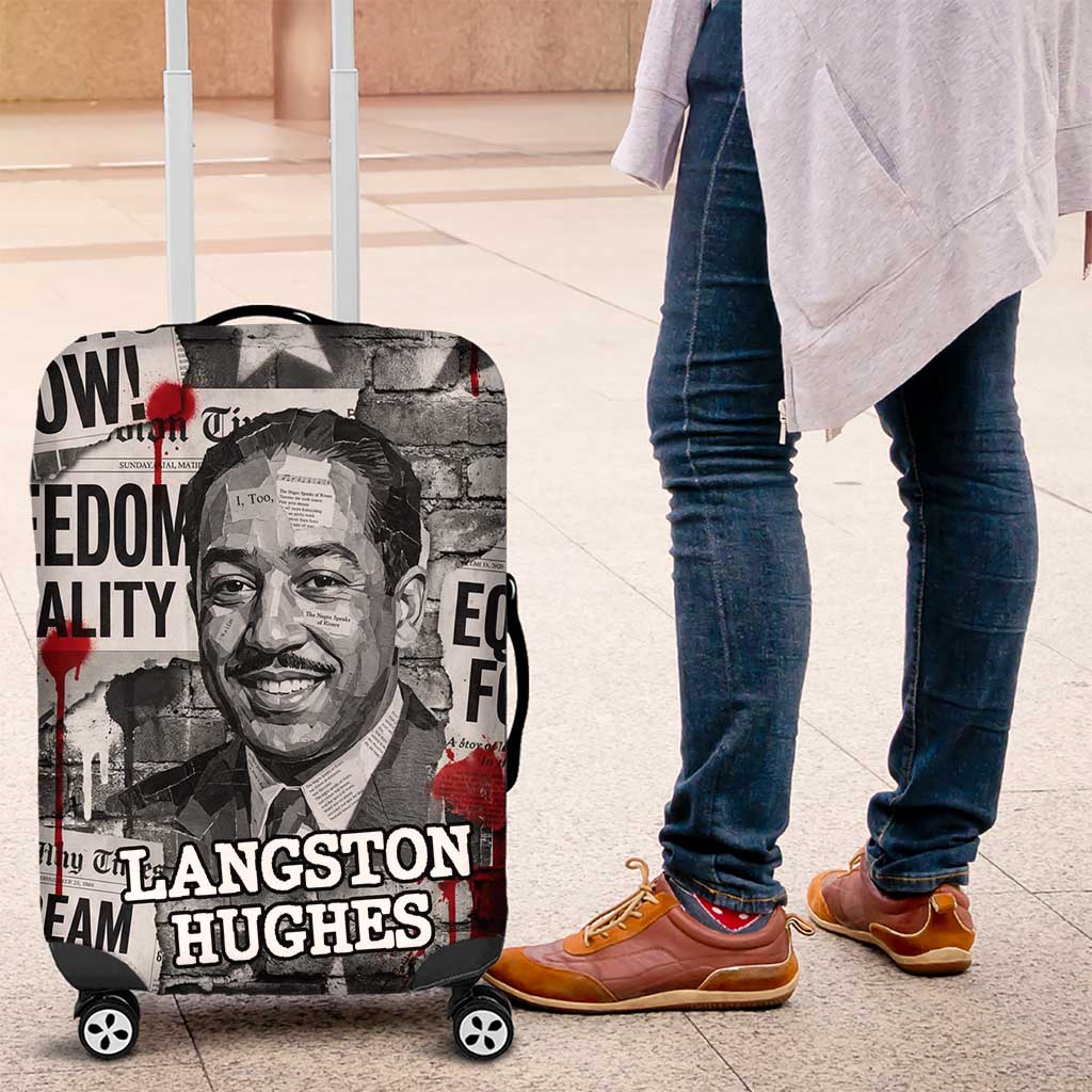 Langston Hughes Luggage Cover Urban Brick Wall Design with Protest Art and Poetry Powerful Quotes - Wonder Print Shop