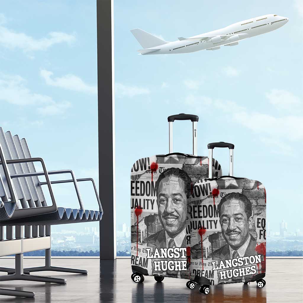 Langston Hughes Luggage Cover Urban Brick Wall Design with Protest Art and Poetry Powerful Quotes - Wonder Print Shop