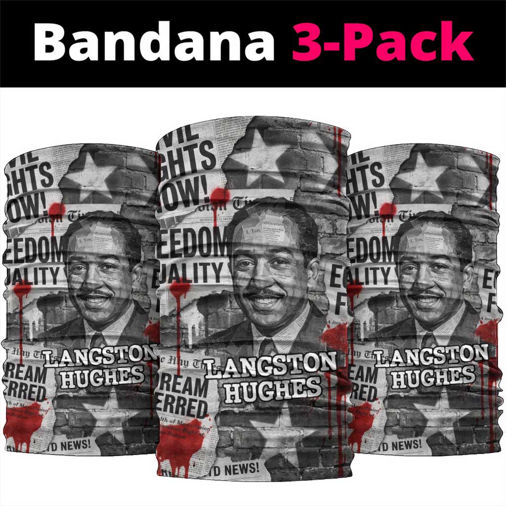 Langston Hughes Neck Gaiter Urban Brick Wall Design with Protest Art and Poetry Powerful Quotes - Wonder Print Shop