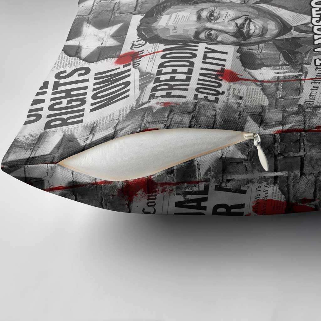 Langston Hughes Pillow Cover Urban Brick Wall Design with Protest Art and Poetry Powerful Quotes - Wonder Print Shop
