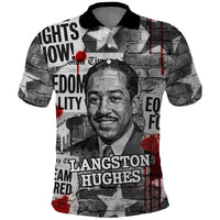 Langston Hughes Polo Shirt Urban Brick Wall Design with Protest Art and Poetry Powerful Quotes - Wonder Print Shop