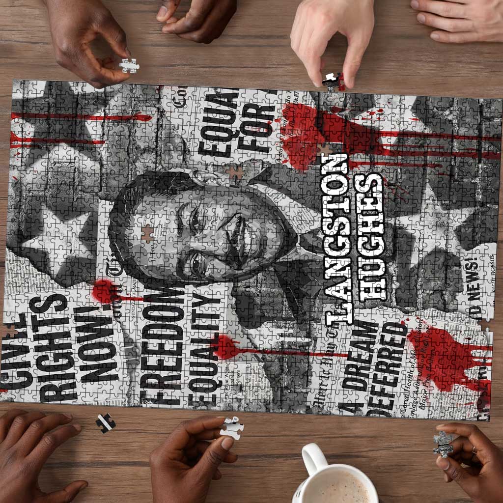 Langston Hughes Puzzle Urban Brick Wall Design with Protest Art and Poetry Powerful Quotes - Wonder Print Shop