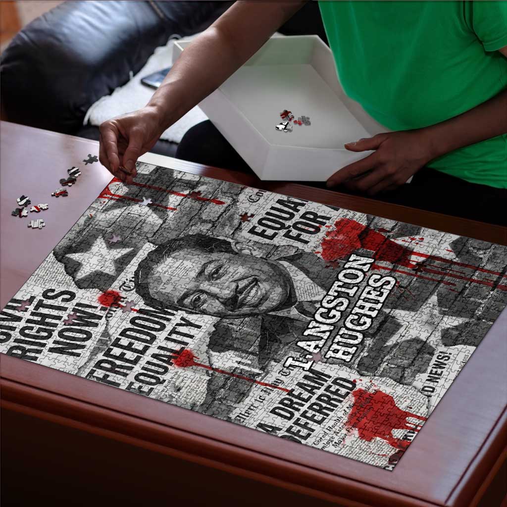 Langston Hughes Puzzle Urban Brick Wall Design with Protest Art and Poetry Powerful Quotes - Wonder Print Shop