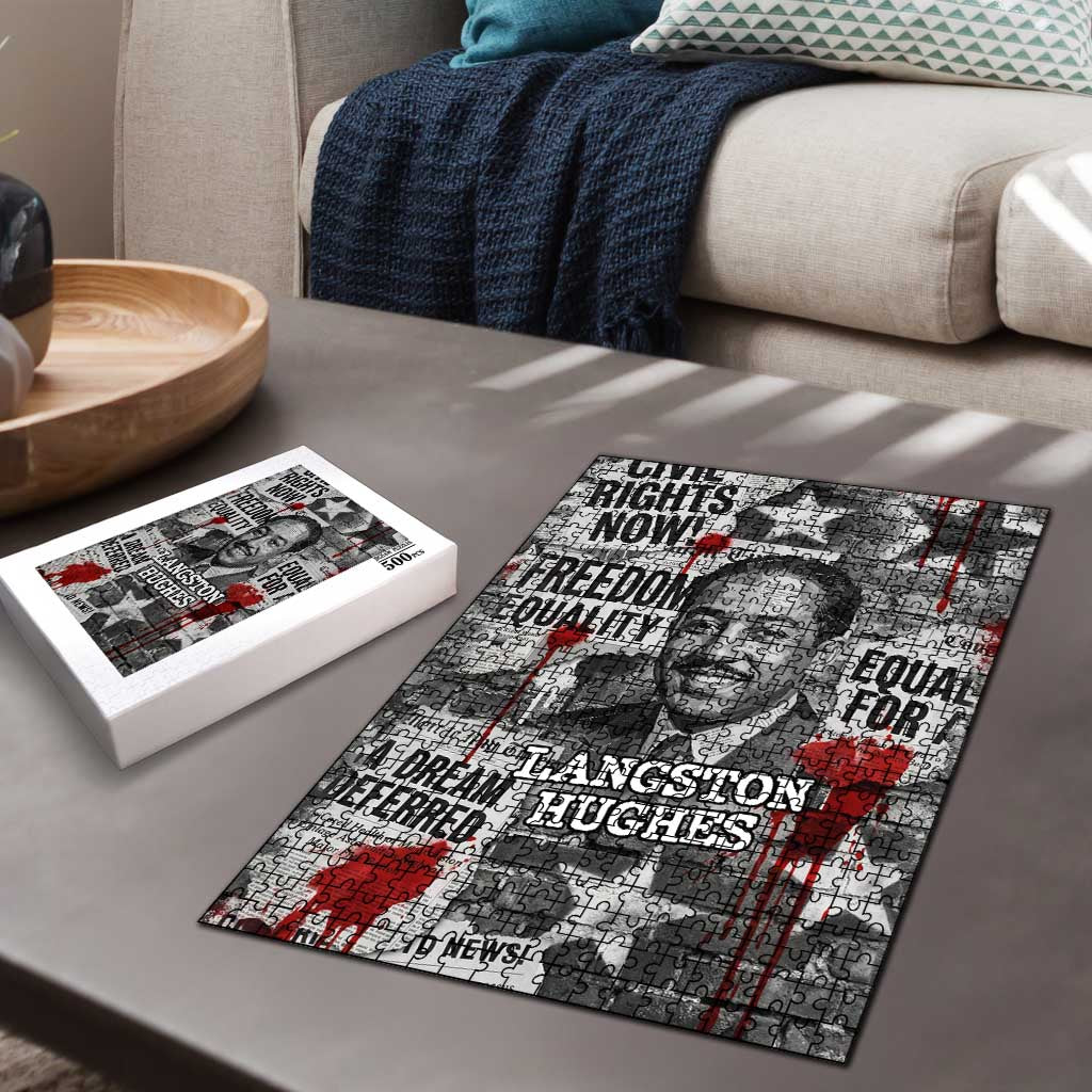 Langston Hughes Puzzle Urban Brick Wall Design with Protest Art and Poetry Powerful Quotes - Wonder Print Shop