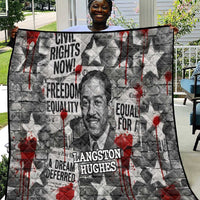 Langston Hughes Quilt Urban Brick Wall Design with Protest Art and Poetry Powerful Quotes - Wonder Print Shop