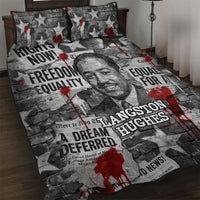 Langston Hughes Quilt Bed Set Urban Brick Wall Design with Protest Art and Poetry Powerful Quotes - Wonder Print Shop