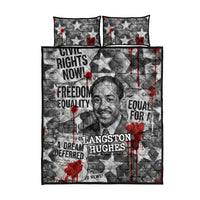 Langston Hughes Quilt Bed Set Urban Brick Wall Design with Protest Art and Poetry Powerful Quotes - Wonder Print Shop