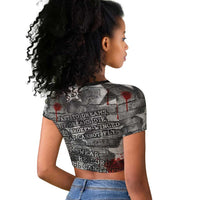 Langston Hughes Raglan Cropped T shirt Urban Brick Wall Design with Protest Art and Poetry Powerful Quotes - Wonder Print Shop